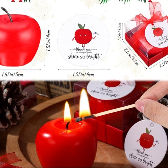 Apple shape candles ( set of 4 ) - Picture 3 of 6